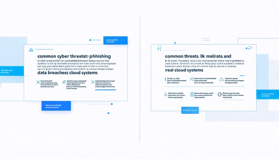 Visual representation of cybersecurity threats to real estate cloud storage