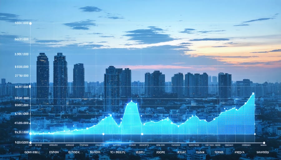 Urban skyline showing impact of foreign investment on real estate development