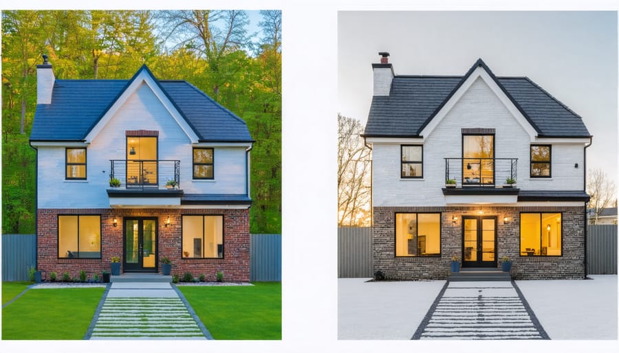 Transformation of a residential property showing before and after renovation results