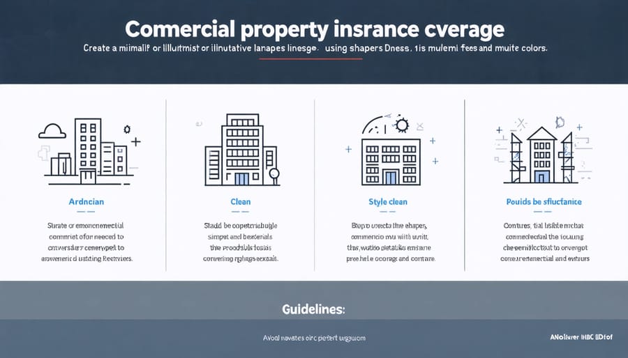 Visual representation of commercial property insurance types and coverage levels