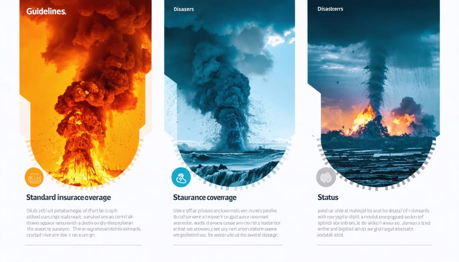 Visual chart displaying common natural disasters and whether they're covered by standard insurance