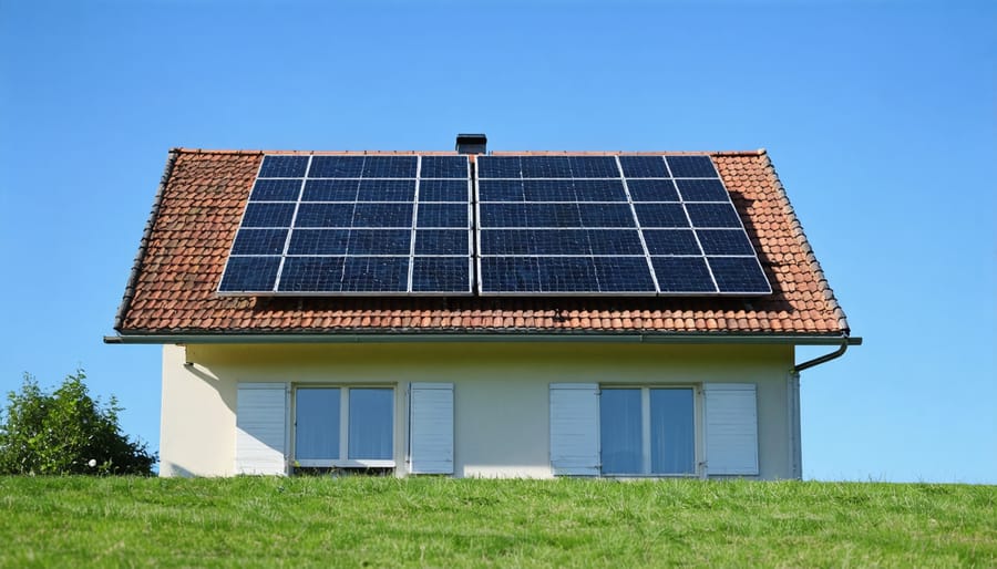 Home solar panel installation with PACE financing infographic overlay
