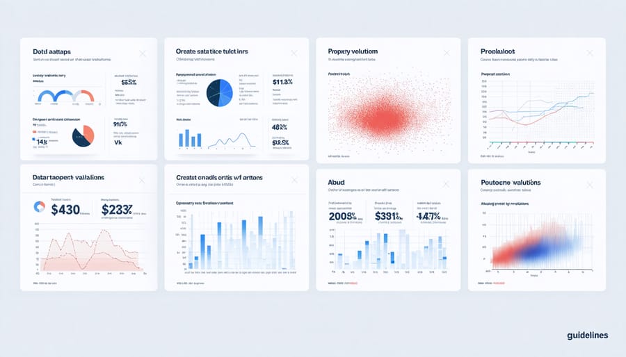Real estate data analytics dashboard with market trends and property insights