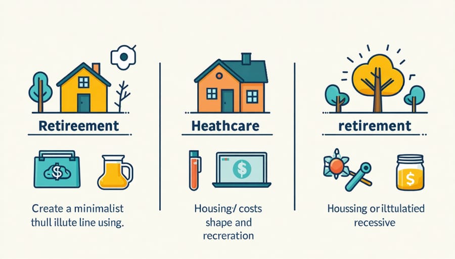 Visual representation of important retirement consideration factors with statistical charts