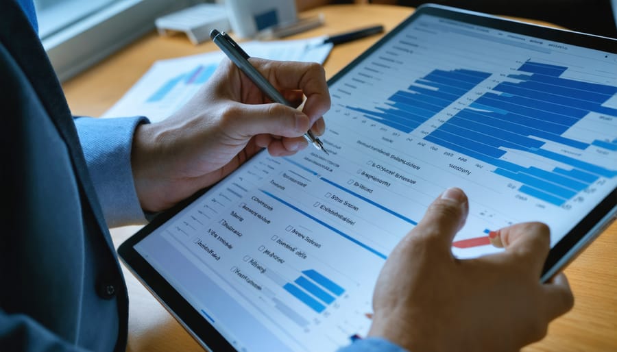 Professional conducting cybersecurity assessment for property insurance data