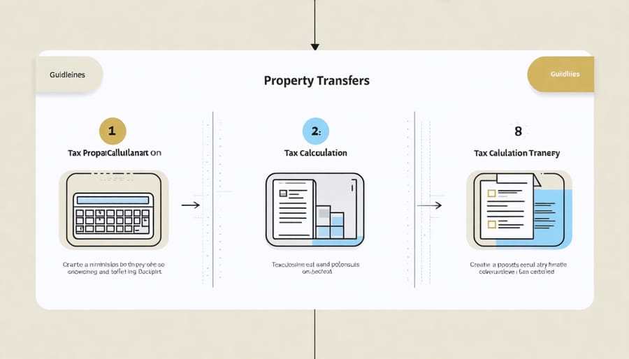 Step-by-step visualization of how property transfer taxes are calculated with a quitclaim deed
