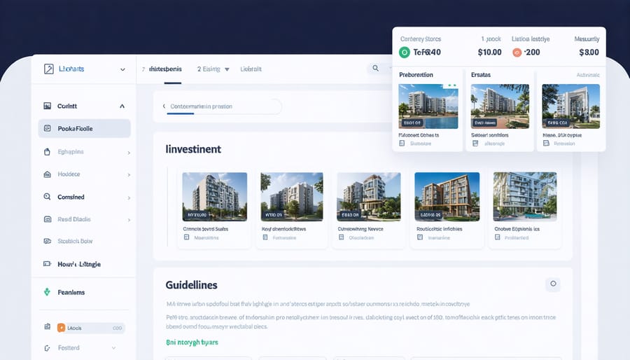User interface of a blockchain-based real estate investment platform
