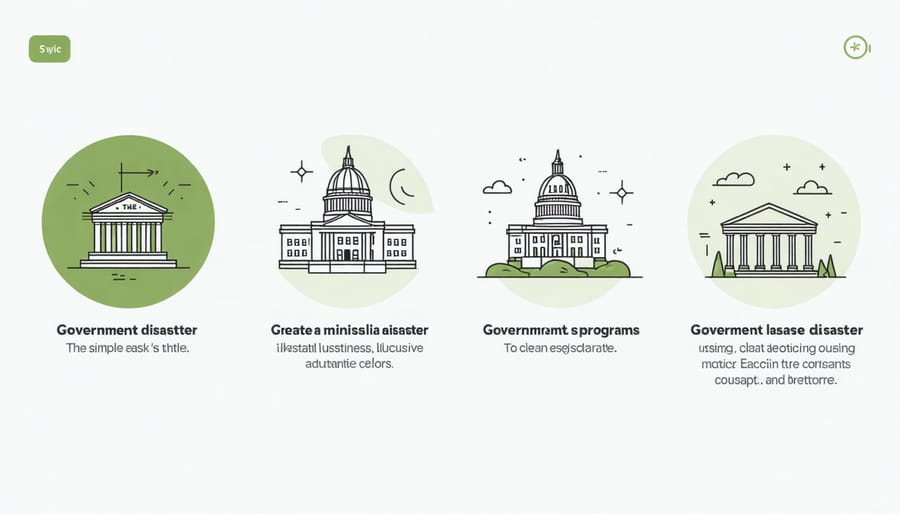Visual diagram of federal and state disaster aid programs and their relationships