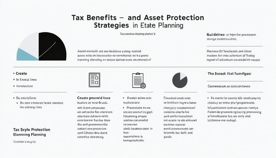 Visual representation of estate planning tax advantages and asset protection methods