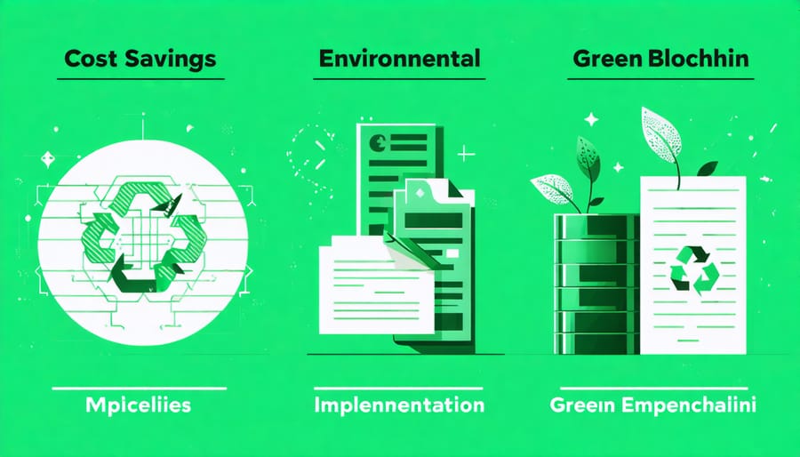 Data visualization of environmental and financial benefits of blockchain in real estate
