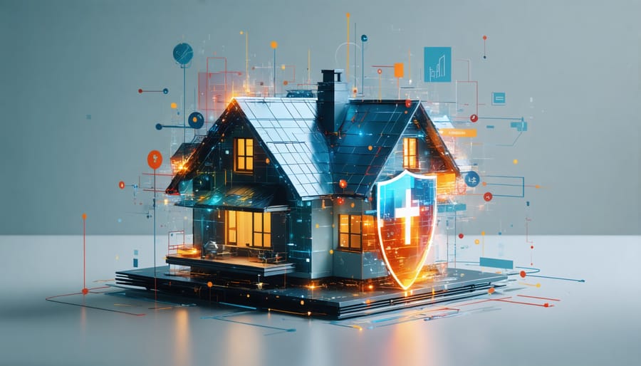 Protected home with digital healthcare data security visualization