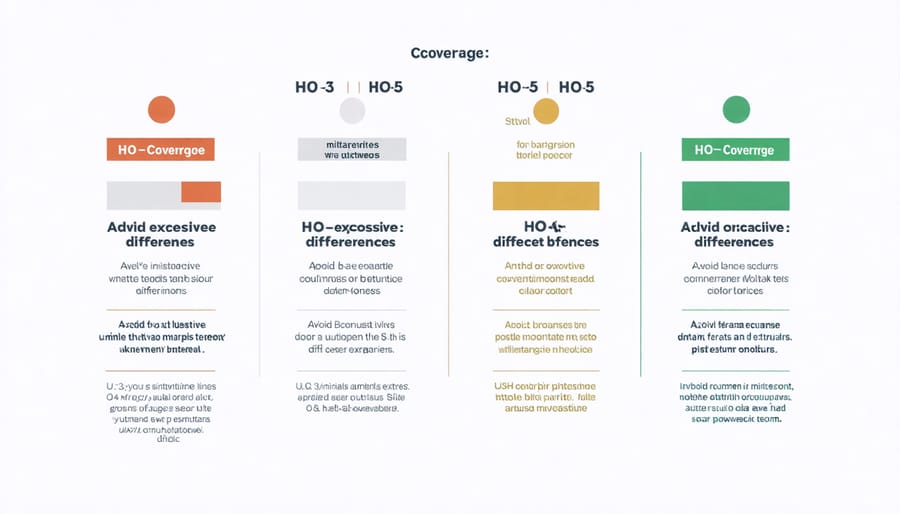 Comparison table highlighting key differences between HO-3 and HO-5 homeowners insurance policies