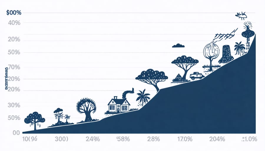 Infographic displaying increasing insurance rates correlated with natural disasters