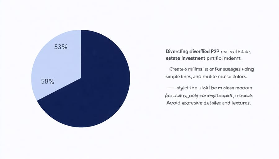 Investment portfolio diversification chart showing different types of P2P real estate investments
