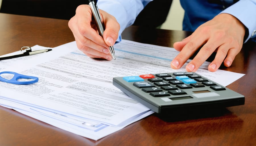 Insurance agent analyzing property coverage needs with assessment checklist