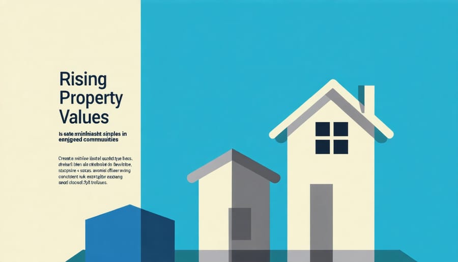 Graph depicting correlation between community engagement levels and property value increases