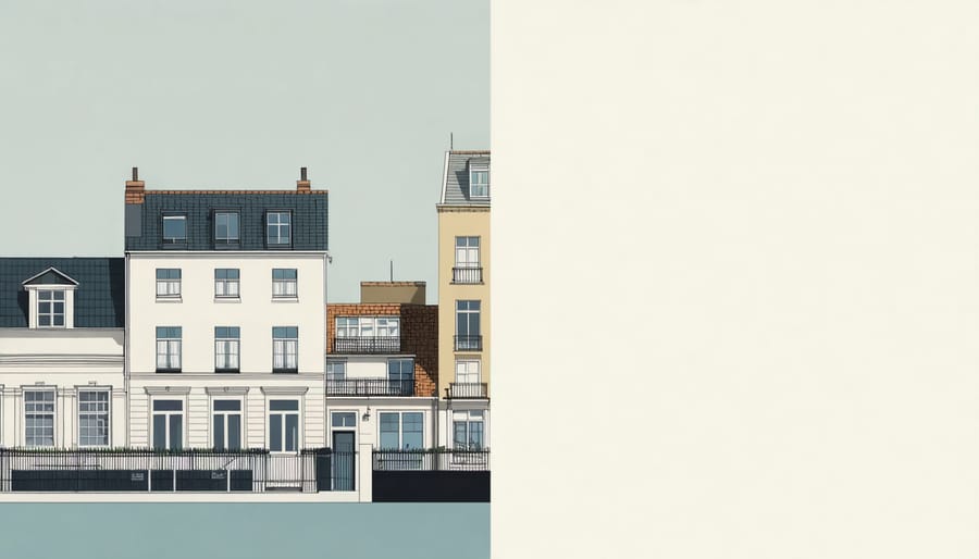 Side-by-side comparison of residential and commercial real estate properties