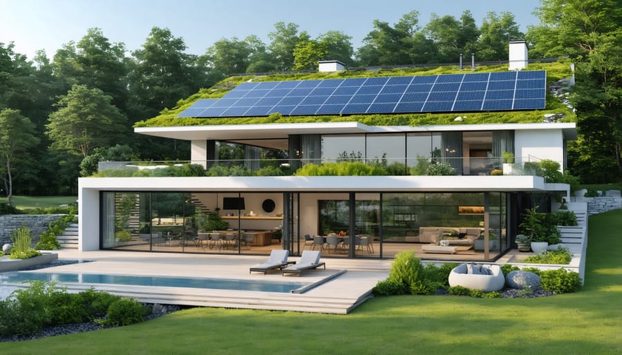 Sustainable luxury residence with integrated environmental features and modern design
