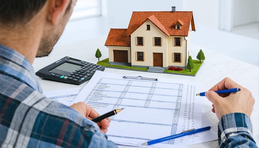 Property manager conducting maintenance inspection of an empty house