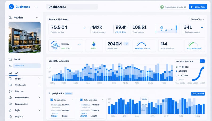 Modern AI dashboard displaying property risk assessment metrics