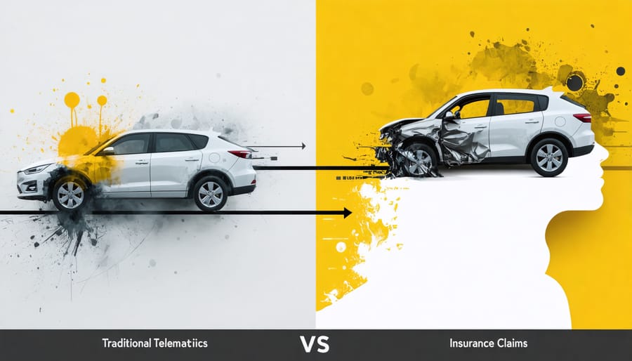 Comparison diagram of traditional and modern insurance claims processes