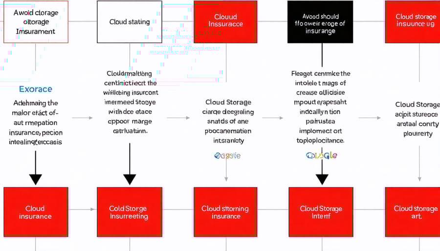 Implementation workflow diagram for cloud storage insurance setup