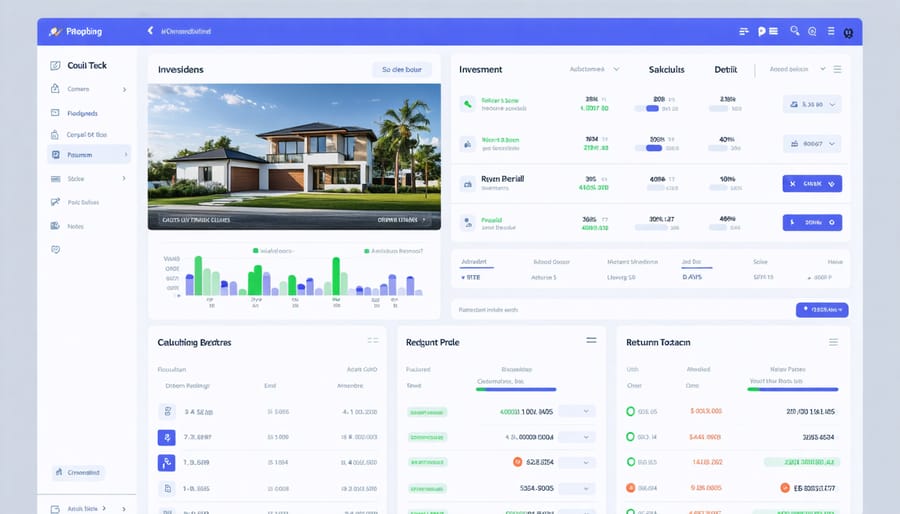 Sample interface of real estate crowdfunding platform dashboard