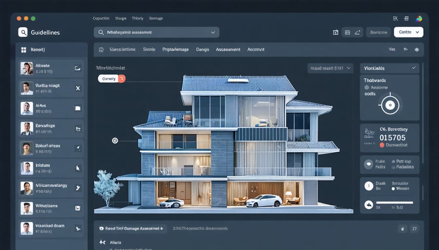 Interactive dashboard displaying property damage assessment data and analytics