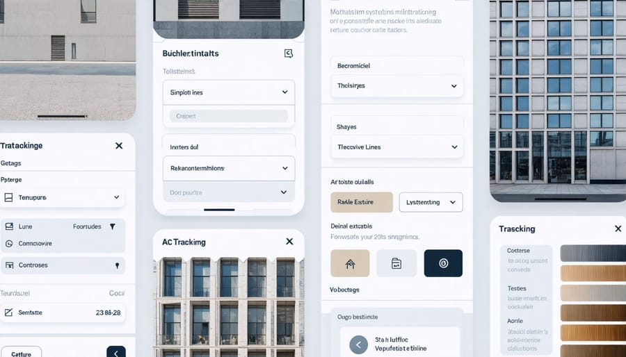 Smart building management system displaying material passport and sustainability metrics