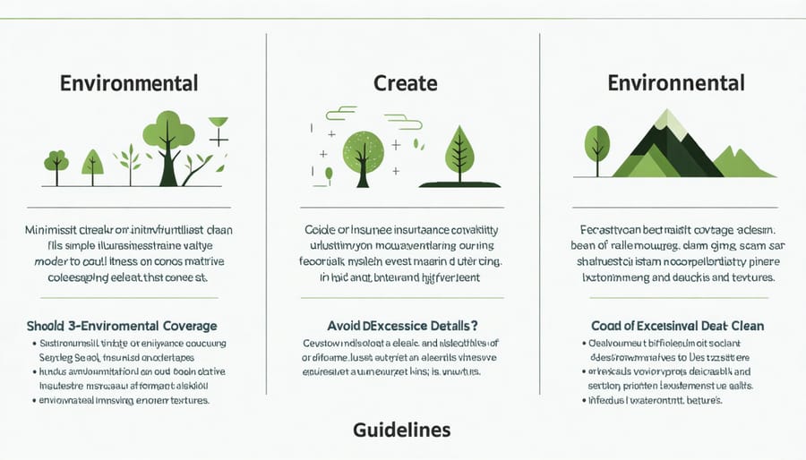 Visual diagram illustrating various environmental insurance policies and their coverage areas