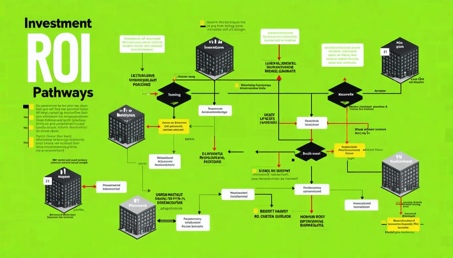 Visual diagram illustrating return on investment channels for sustainable property investments