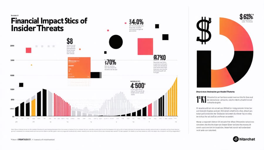 Statistical visualization of financial losses and penalties from insider threats