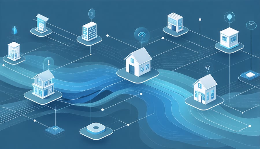 Network diagram showing integration between underwriting software and other real estate platforms