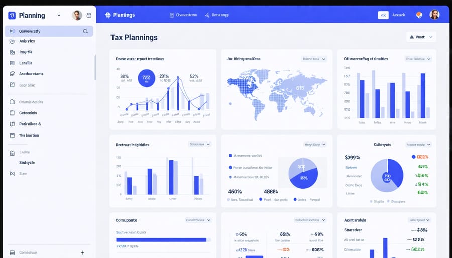 Tax planning software interface displaying portfolio analysis and tax optimization tools