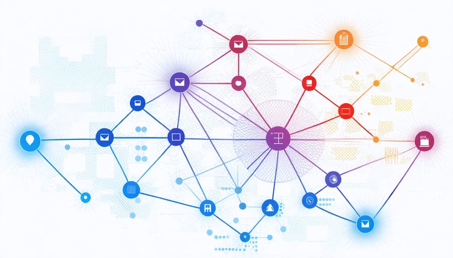 Visual representation of professional network connections between financial advisors and tax experts