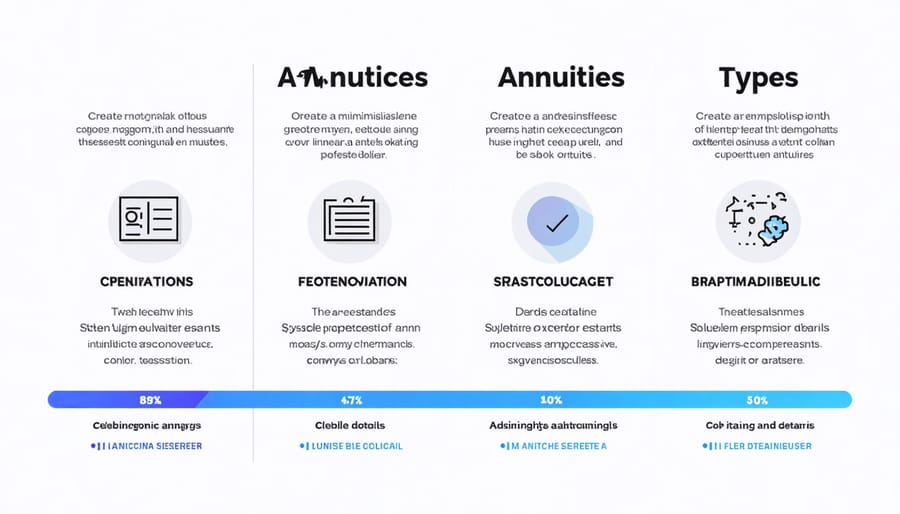 Comparison chart of fixed, variable, and indexed annuities showing key features and benefits
