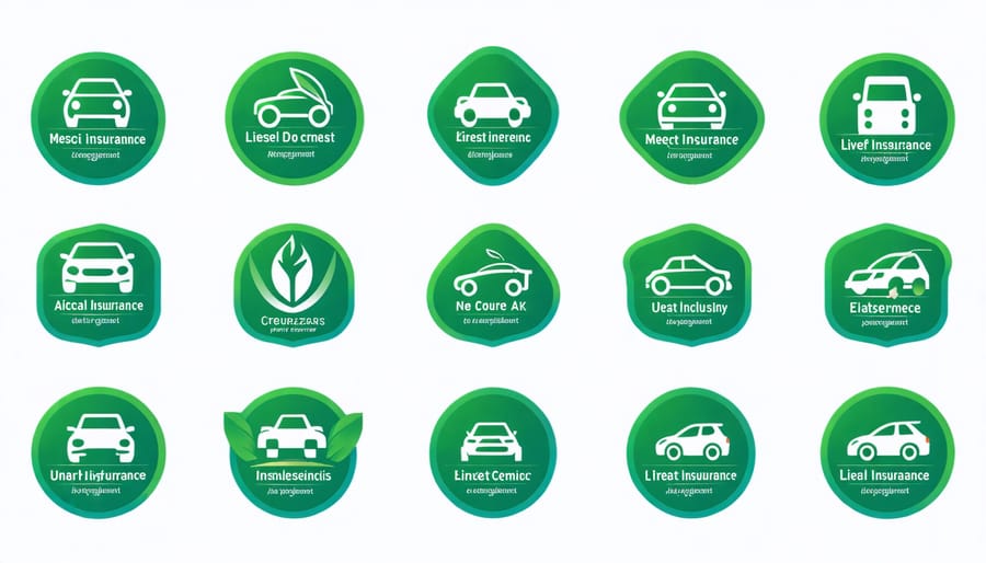 Major insurance provider logos displaying their eco-friendly vehicle discount programs
