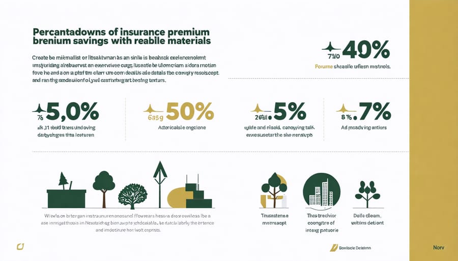 Chart displaying insurance premium reduction percentages for different sustainable building materials
