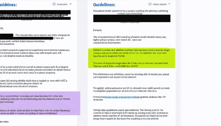 Educational display of phishing email red flags and warning signs