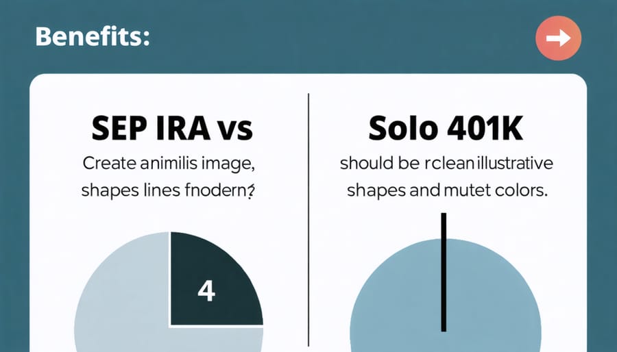 Side-by-side comparison chart of SEP IRA and Solo 401(k) retirement plans