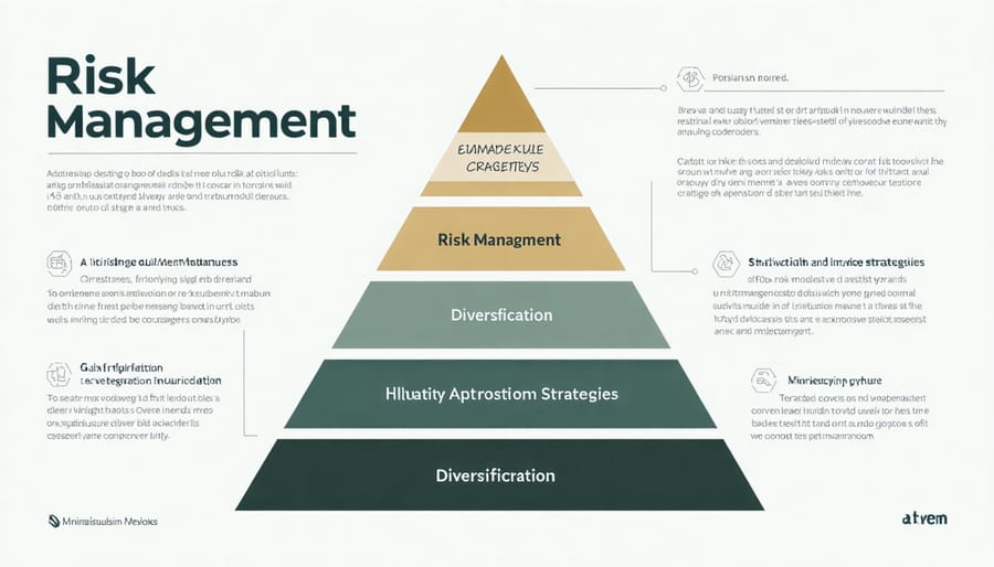 Risk management pyramid diagram illustrating real estate investment diversification strategies