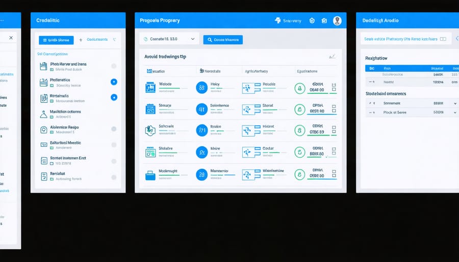 Screenshot of maintenance management software showing safety compliance tracking