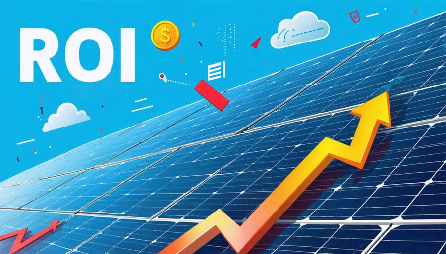 Visual representation of renewable energy ROI calculations and incentives