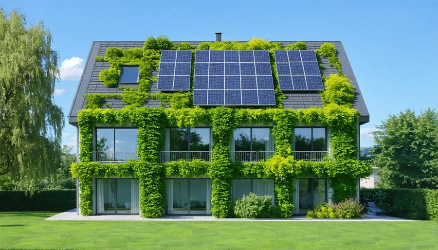 LEED-certified commercial building showcasing sustainable architecture and renewable energy systems