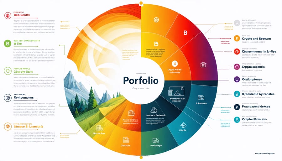 Portfolio diversification chart showing crypto and real estate asset allocation