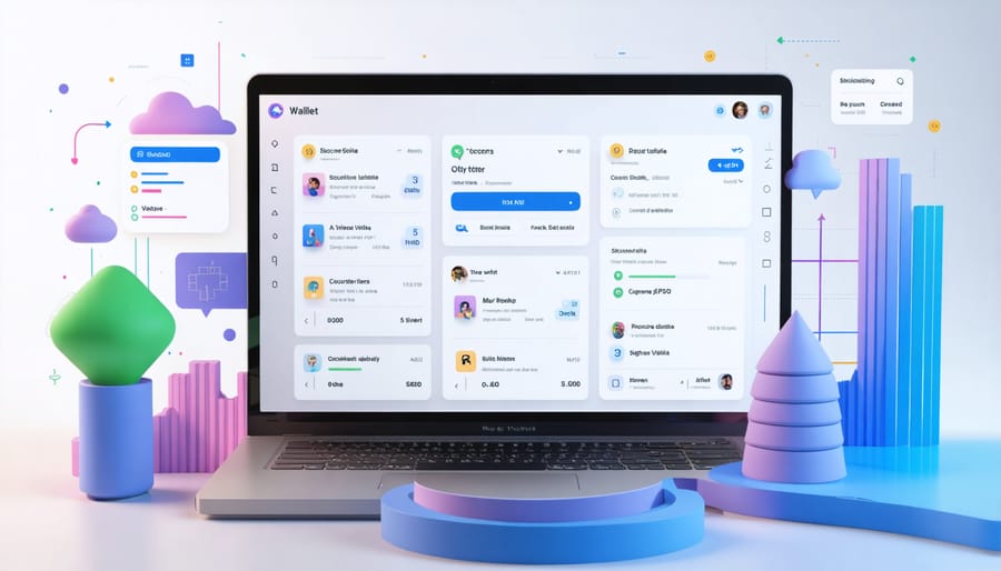 Secure cryptocurrency wallet interface displaying real estate tokens and security features