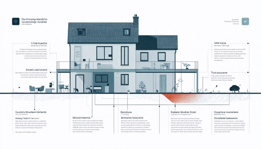 Cross-section illustration of a house showing flood insurance-covered structural components