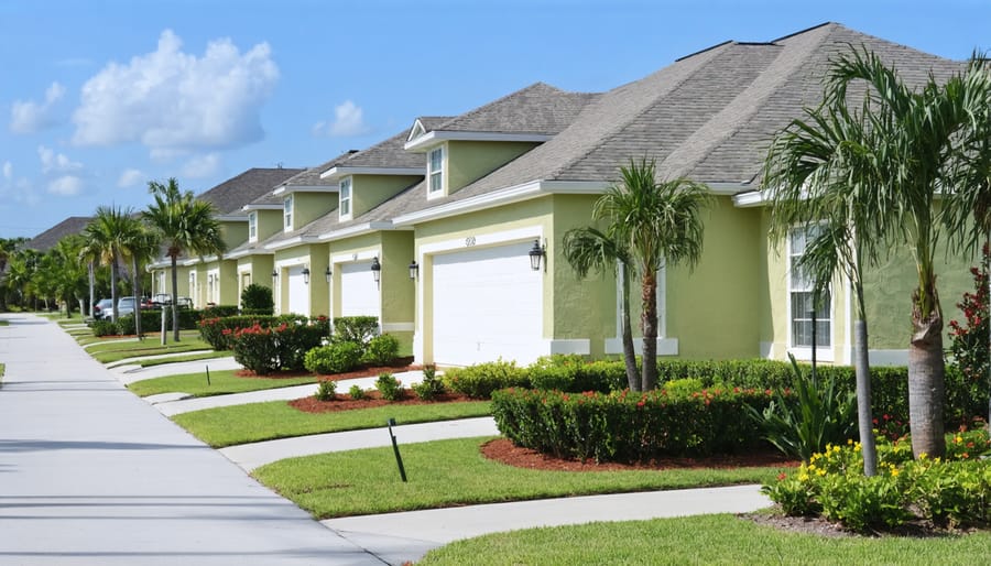 Aerial view of a Florida HOA community showing uniform architectural standards and landscaping