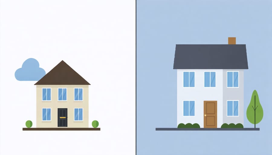 Before and after comparison of home modifications showing HOA compliance standards