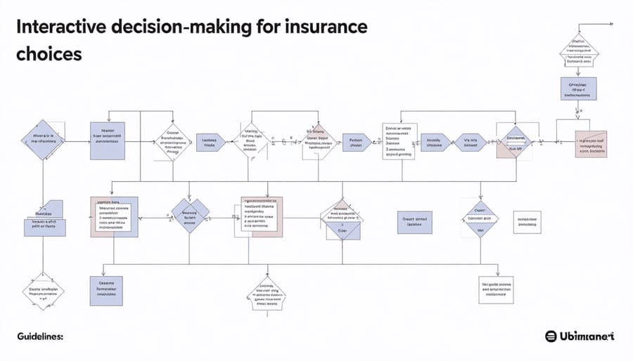 Simplified flowchart showing step-by-step insurance decision-making process
